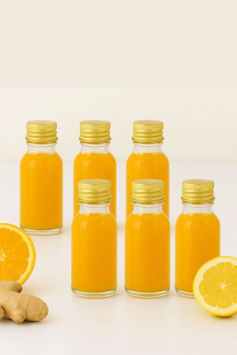 Hermia Juego de 6 Botellas de Vidrio con Detalles Dorados de 100 ml Hermia Juego de 6 Botellas de Vidrio con Detalles Dorados de 100 ml